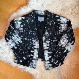 Classiques Entier Black and White Blazer with Modern Tie-Dye Design